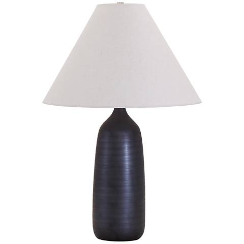 House of Troy Scatchard Stoneware 25" High Black Table Lamp - Image 0