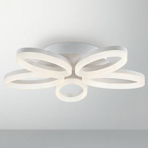 Possini Euro White Bloom 21 1/2" Wide LED Ceiling Light - Image 0