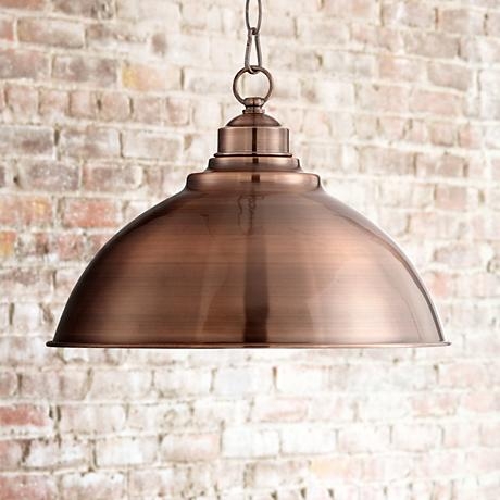 Franklin Iron Works Southton 13 1/4" Wide Copper Dome Pendant Light - Image 0