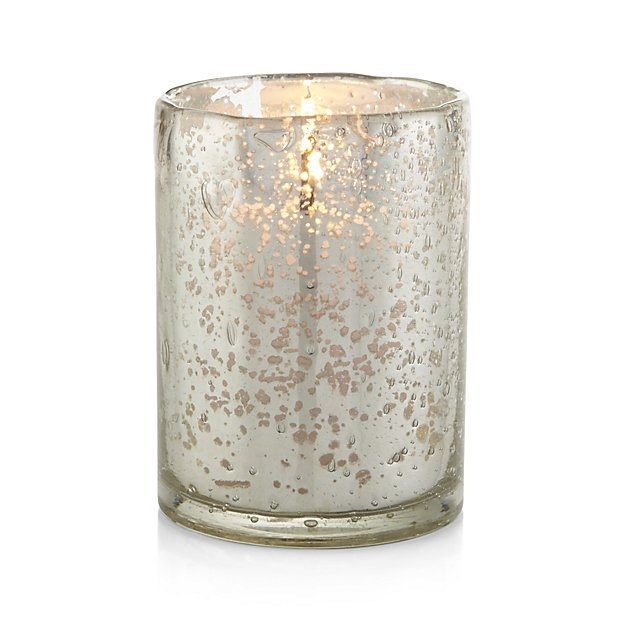 Bubbled Silver Glass Hurricane Candle Holder - Image 4