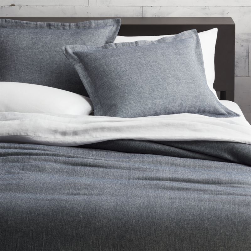 weekendr blue chambray full/queen duvet cover - Image 2