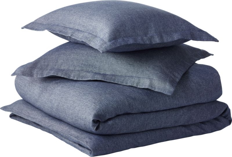 weekendr blue chambray full/queen duvet cover - Image 3