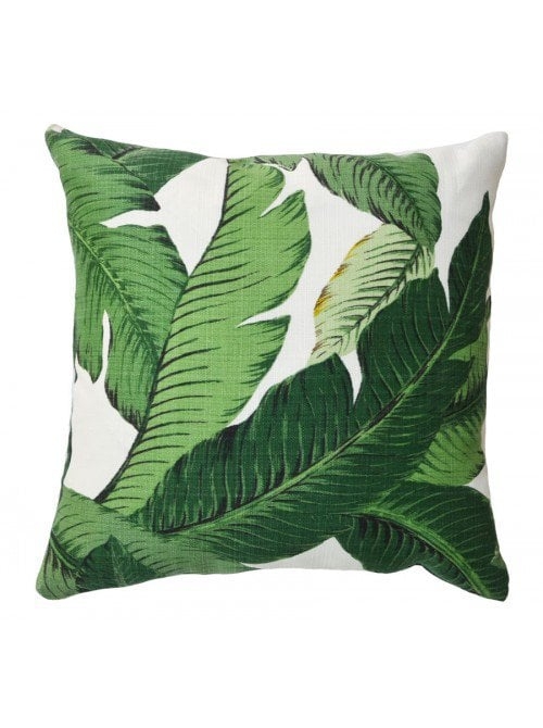 Banana palm pillow, Green - 20X20"" -Down Filled - Image 0