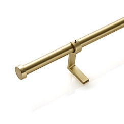 Brushed Brass .75"dia.x28"–48" Curtain Rod Set - Image 0