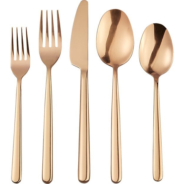 20-piece allegra soft copper flatware set - Image 0