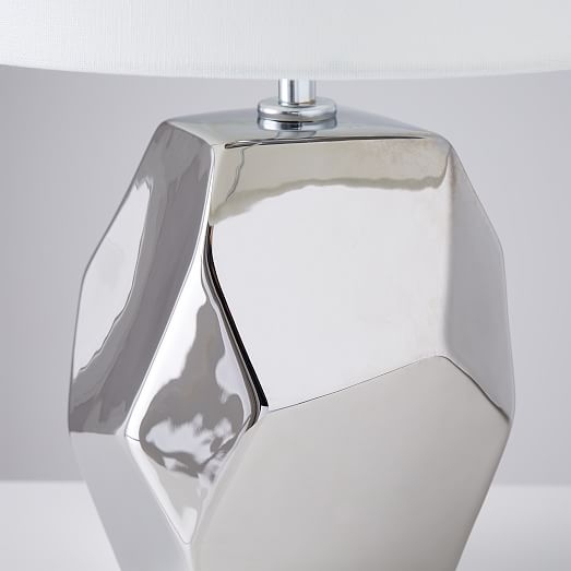 Ceramic Nature Geo Table Lamp - Silver - Image 2