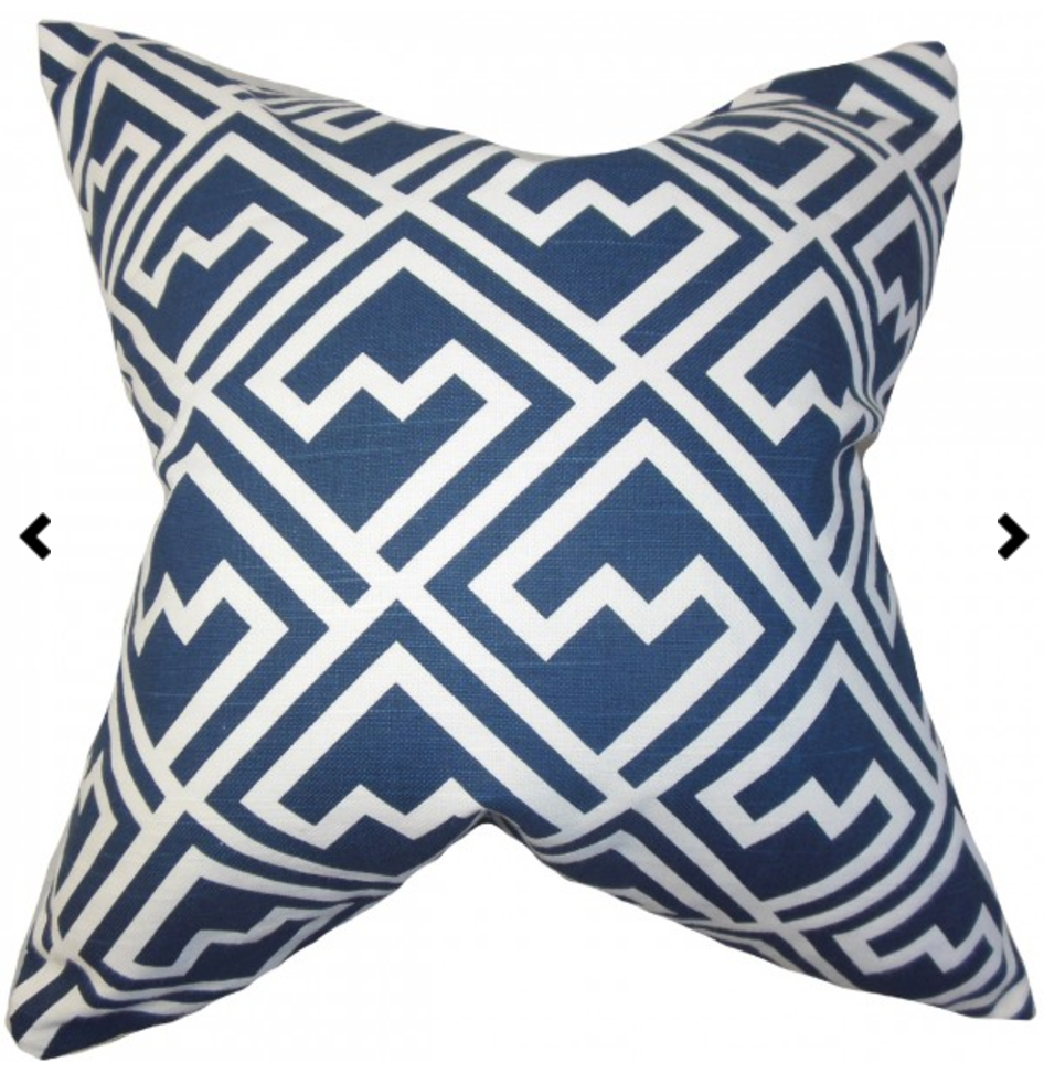 Ragnhild Geometric Pillow Blue - 20x20 Down Insert - Image 0