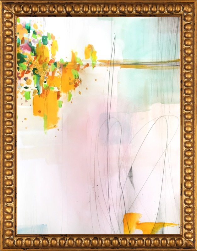 Abstract Mirage - 16" x 20" - Gold Crackle Bead Wood frame, no mat - Image 0