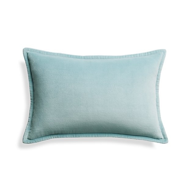 Brenner Aqua 18"x12" Velvet Pillow - Image 0