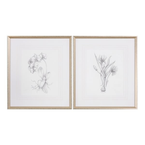 Botanical Sketches 2 Piece Framed Painting Print Set - Image 0