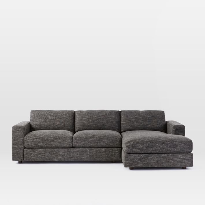 Urban 2-Piece Chaise Sectional - Large - 116" - Left Chaise, HEATHERED TWEED, CHARCOAL - Image 1