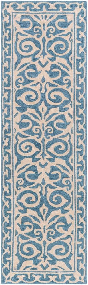 Samual Blue Indoor 2'6" x 8' Handmade Rug - Image 1