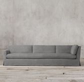 BELGIAN TRACK ARM SLIPCOVERED RIGHT-ARM L-SECTIONAL; BELGIAN TRACK ARM SLIPCOVERED LEFT-ARM RETURN SOFA - Image 1