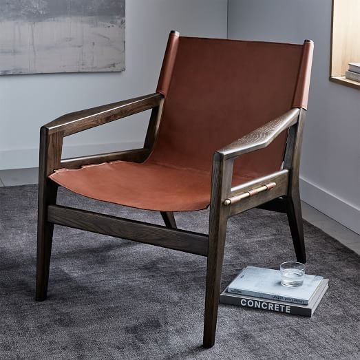 Felipe Leather Sling Chair - Image 4