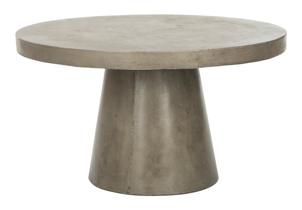 Delfia Indoor/Outdoor Modern Concrete Round 27.56-Inch Dia Coffee Table - Dark Grey - Arlo Home - Image 0