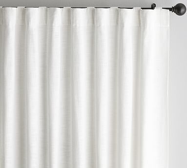 Seaton Textured Cotton Curtain, 50 x 84", White - Image 1