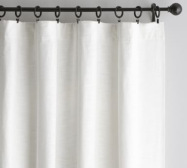 Seaton Textured Cotton Curtain, 50 x 84", White - Image 2