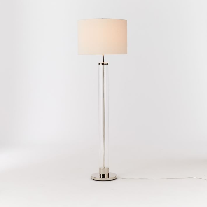 Acrylic Column Floor Lamp - Polished Nickel - Image 0