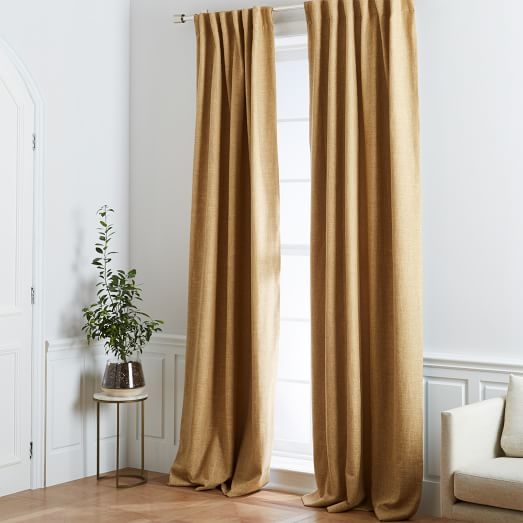 Crossweave Curtain + Blackout Liner - Sand Yellow - Image 0