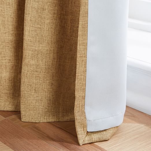 Crossweave Curtain + Blackout Liner - Sand Yellow - Image 1