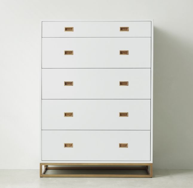 AVALON TALL DRESSER, Waxed White - Image 0