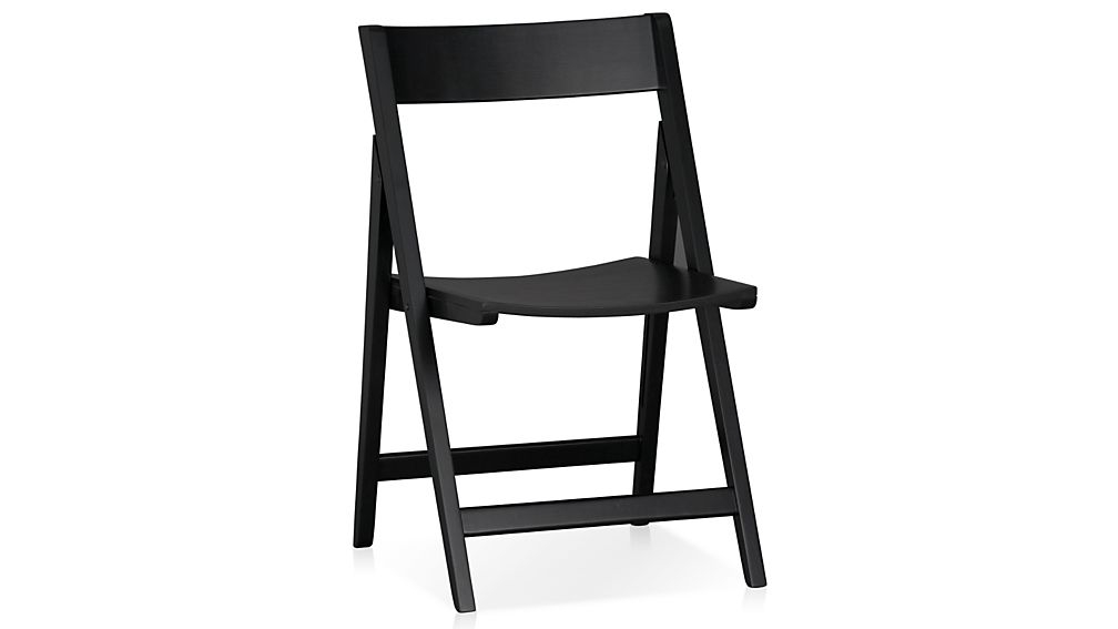 Spare Black Folding Wood Dining Chair - Image 0