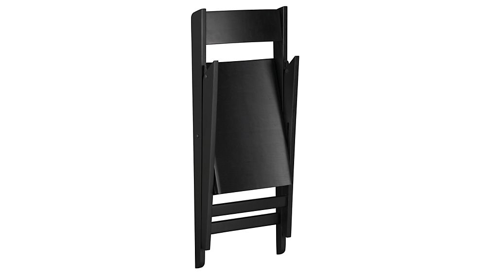 Spare Black Folding Wood Dining Chair - Image 1