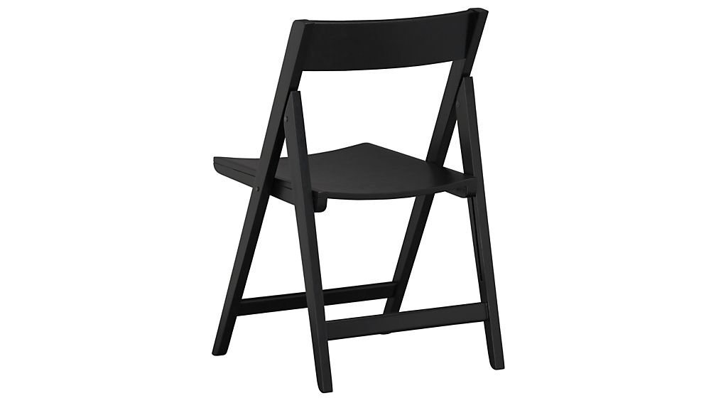 Spare Black Folding Wood Dining Chair - Image 2