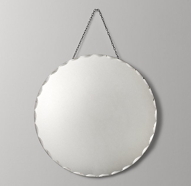 DISTRESSED WALL MIRROR - ROUND - Image 0