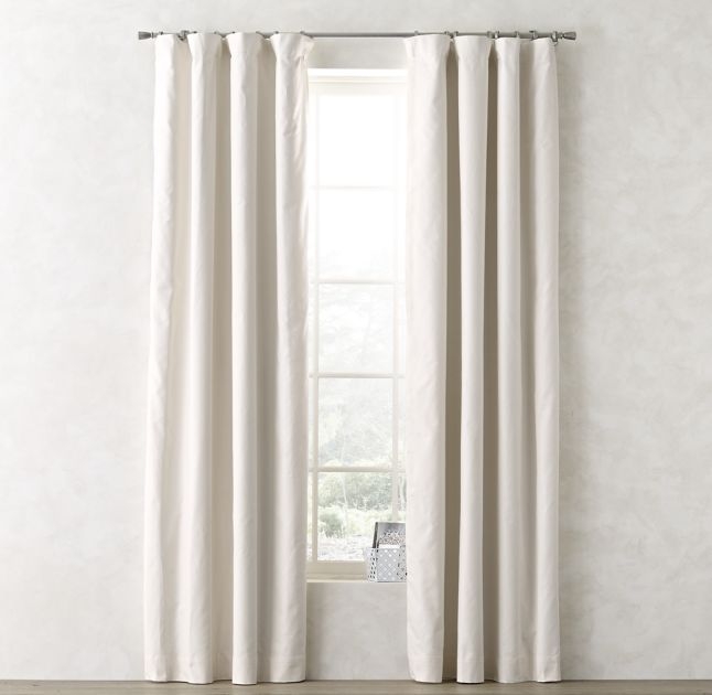 Linen-Cotton Drapery Panel - Warm White - 96"l x 50"w - Image 0