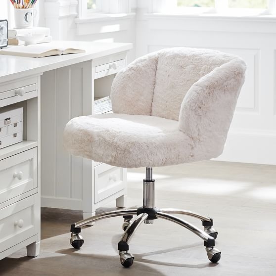 Polar Bear Faux-Fur Wingback Chair - Image 0