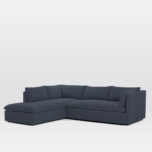 Shelter 2-Piece Terminal Chaise Sectional - Left Chaise - Chenille Tweed, Nightshade - Image 0