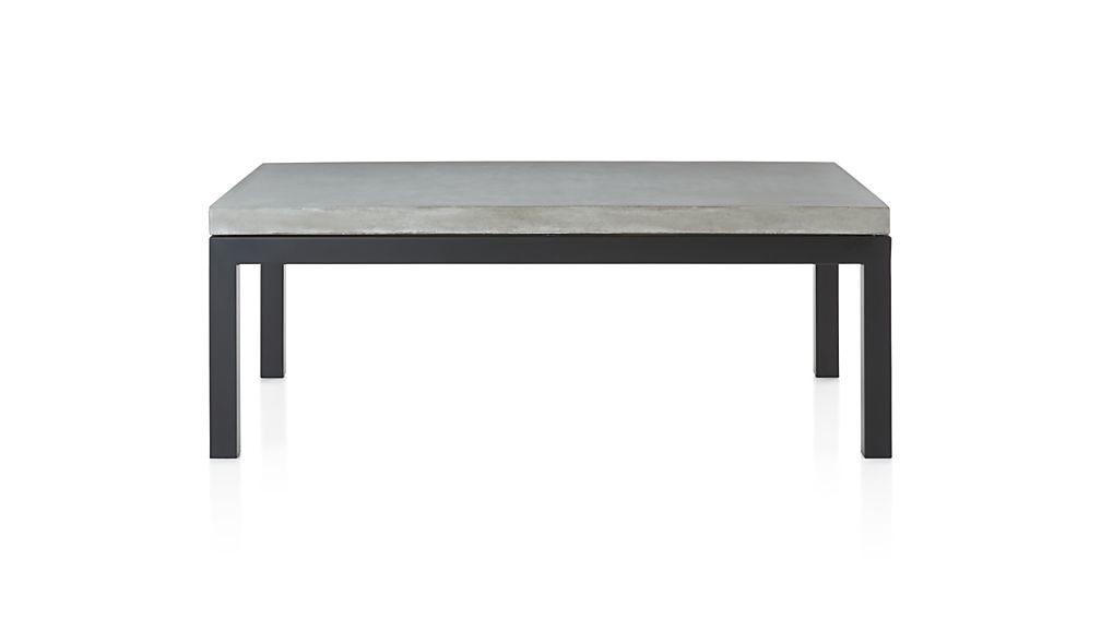 Parsons Concrete Top/ Dark Steel Base 48x28 Small Rectangular Coffee Table - Image 0