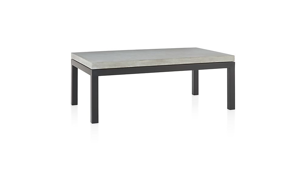 Parsons Concrete Top/ Dark Steel Base 48x28 Small Rectangular Coffee Table - Image 1