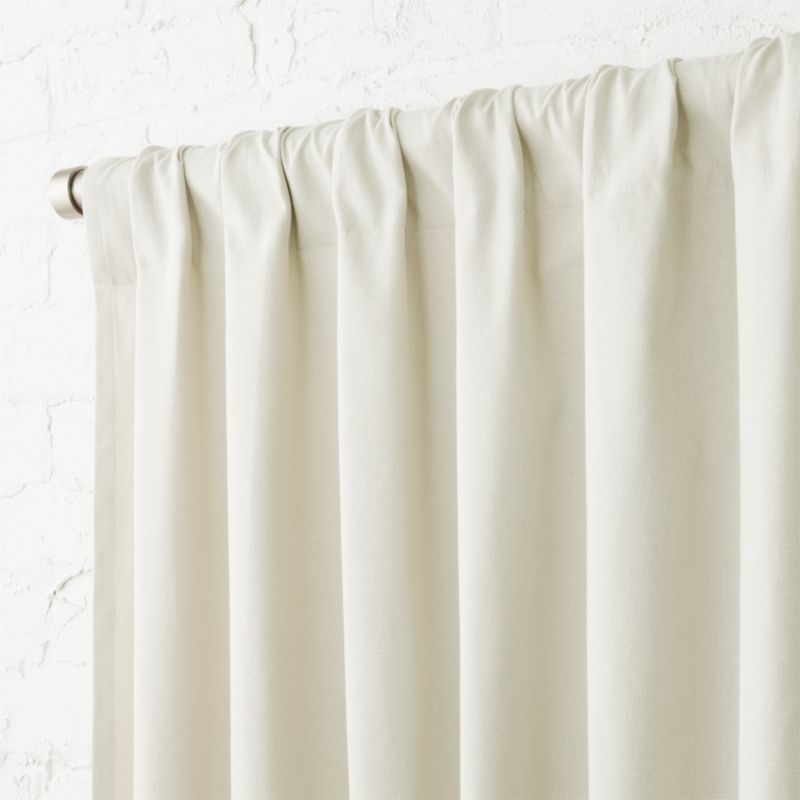 Natural Tan Cotton Basketweave Window Curtain Panel 48"x120" - Image 2
