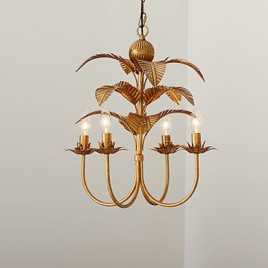 Palm Chandelier, Gold - Image 0