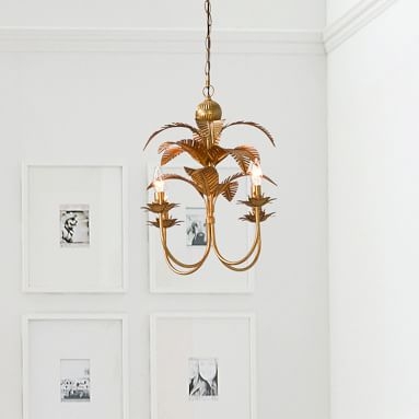 Palm Chandelier, Gold - Image 1