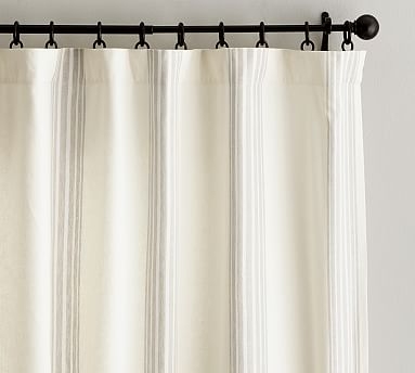 Riviera Striped Linen/Cotton Curtain, 50 x 84", Sandalwood - Image 0