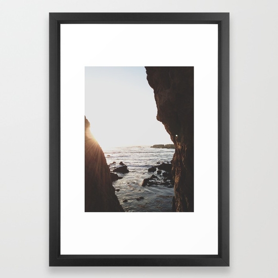 Shell Beach View Art - 15 x 21- Vector Black Frame - Image 0