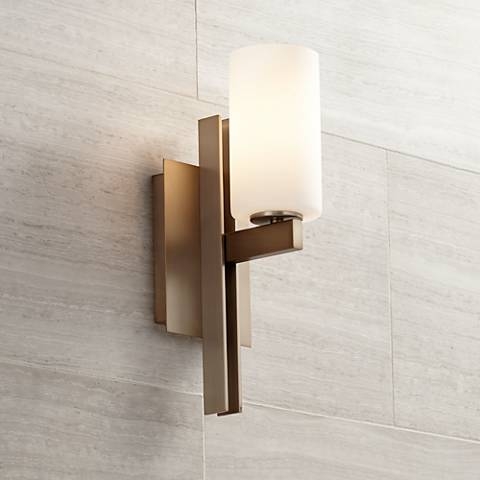 Possini Euro Ludlow 14" High Burnished Brass Wall Sconce - Image 0