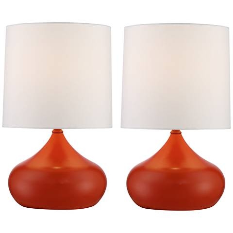 Set of Steel Droplet 14 3/4"H Small Orange Accent Lamps 2 - Image 0
