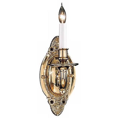 Polished Brass 12" High Wall Sconce - Image 0