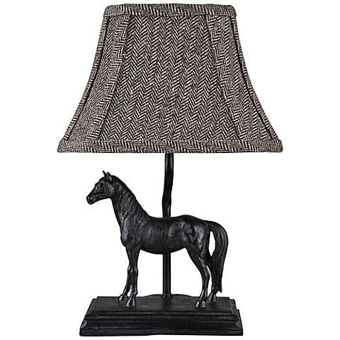 Run 14" high For The Roses Race Horse Bronze Accent Lamp - Image 0