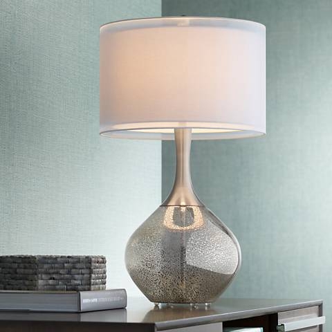 Possini Euro Swift 30 1/2" Double Shade Mercury Glass Table Lamp - Image 0
