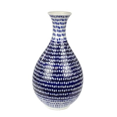"Blue/White Eclectic Ceramic Table Vase" - Image 0