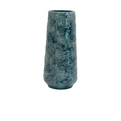 "Teal Decorative Ceramic Table Vase" - Image 0