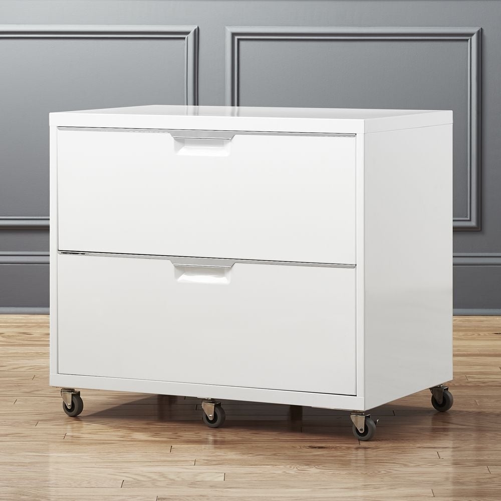 TPS White Wide Filing Cabinet - Image 0