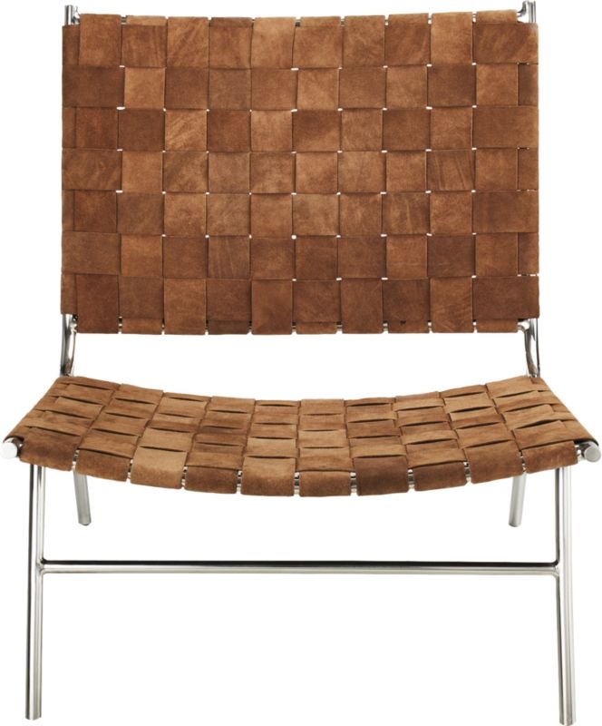 Woven Camel Suede Chair - Image 2