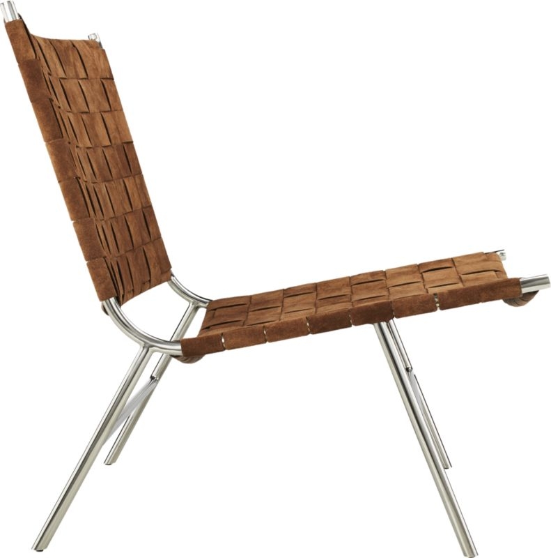 Woven Camel Suede Chair - Image 4