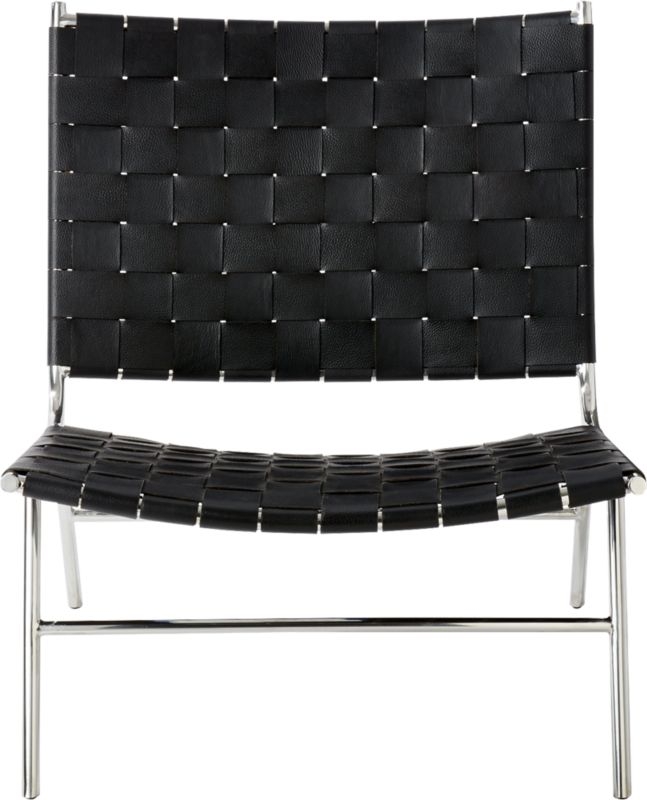 Black Woven Leather Chair - Image 1